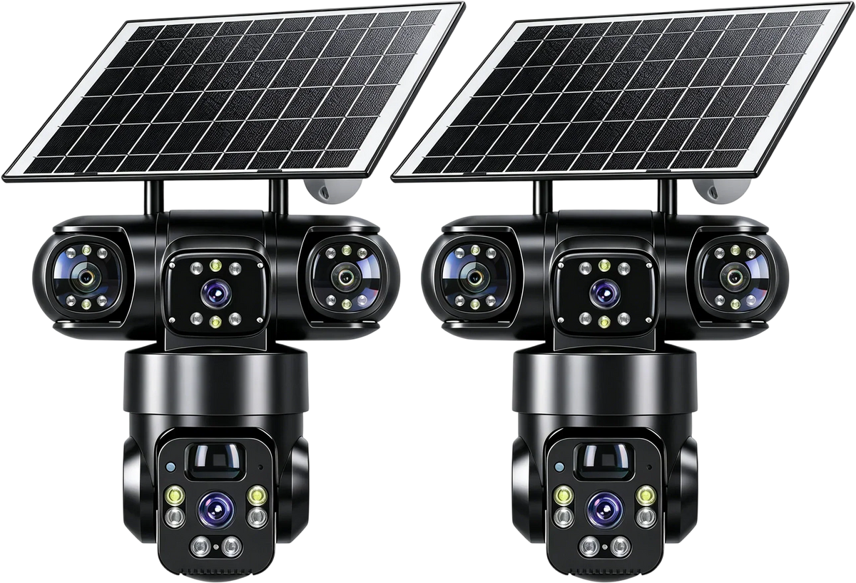 ⏳⏰6K 9MP Outdoor Wi-Fi Security Camera | 3 Lenses, 360° PTZ | IP66 Waterproof, Color Night Vision, Two-Way Audio, Motion Tracking