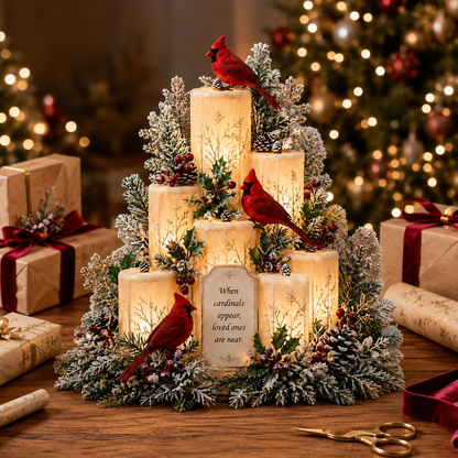 Cardinal Memorial LED Candle Centerpiece
