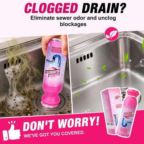 Foaming Drain Cleaner for Kitchen and Bathroom Drains - Safe, Effective & Deodorizing