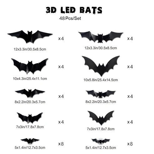 🦇 Halloween Decoration: 3D LED Bat-Shaped Wall Light
