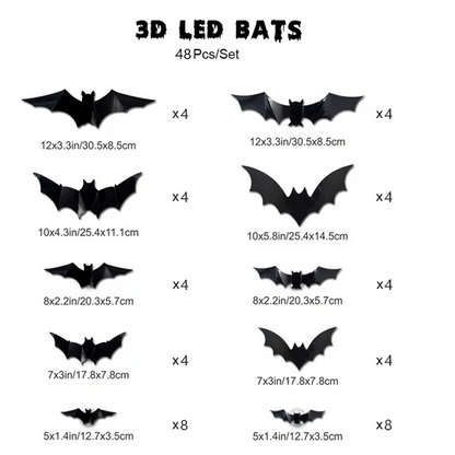 🦇 Halloween Decoration: 3D LED Bat-Shaped Wall Light