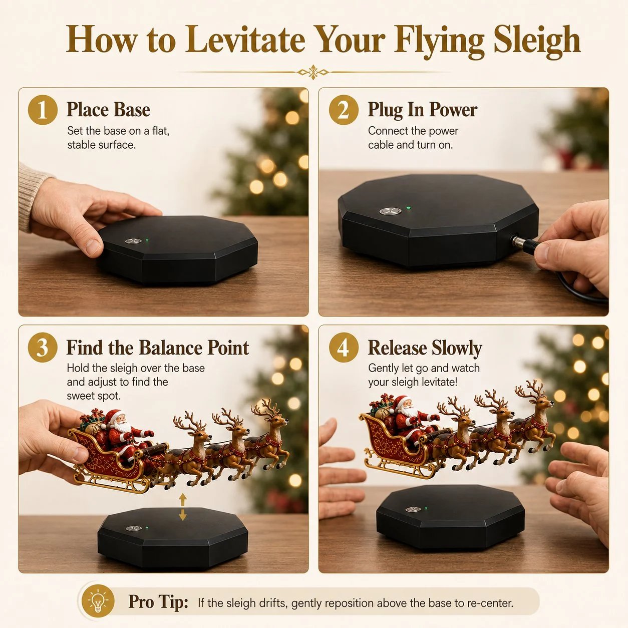 🔥🎅 Santa’s Flying Sleigh — Magnetic Levitation Christmas Display ✨