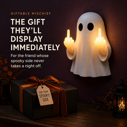 👻 Light-Up Rude Ghost Wall Decor – Funny Halloween Porch Decoration
