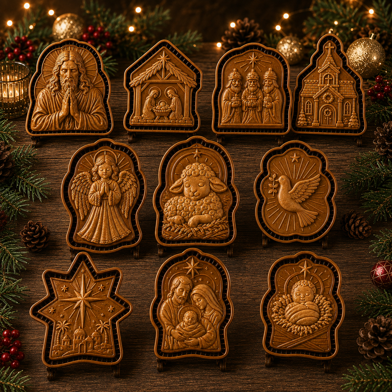 ✝️ Faith & Nativity Christmas Mini Pie Mold Collection