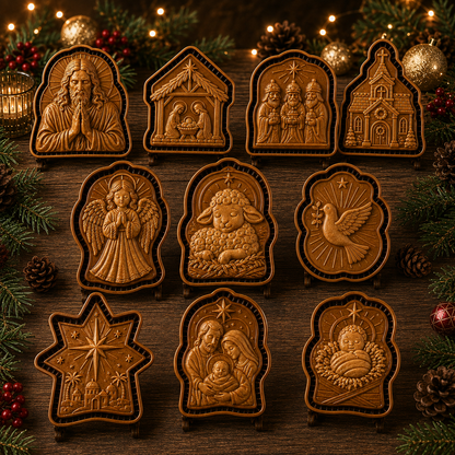 ✝️ Faith & Nativity Christmas Mini Pie Mold Collection