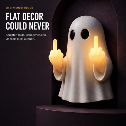 👻 Light-Up Rude Ghost Wall Decor – Funny Halloween Porch Decoration