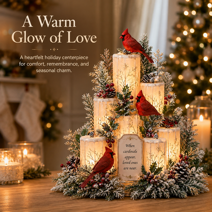 Cardinal Memorial LED Candle Centerpiece