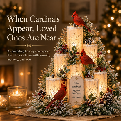 Cardinal Memorial LED Candle Centerpiece