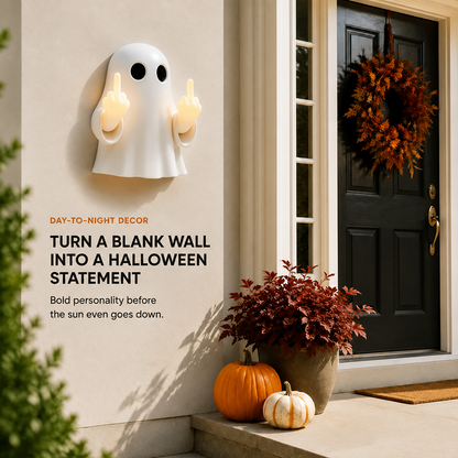 👻 Light-Up Rude Ghost Wall Decor – Funny Halloween Porch Decoration