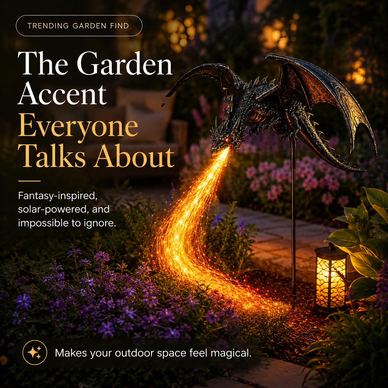 Solar Dragon Fire Garden Light