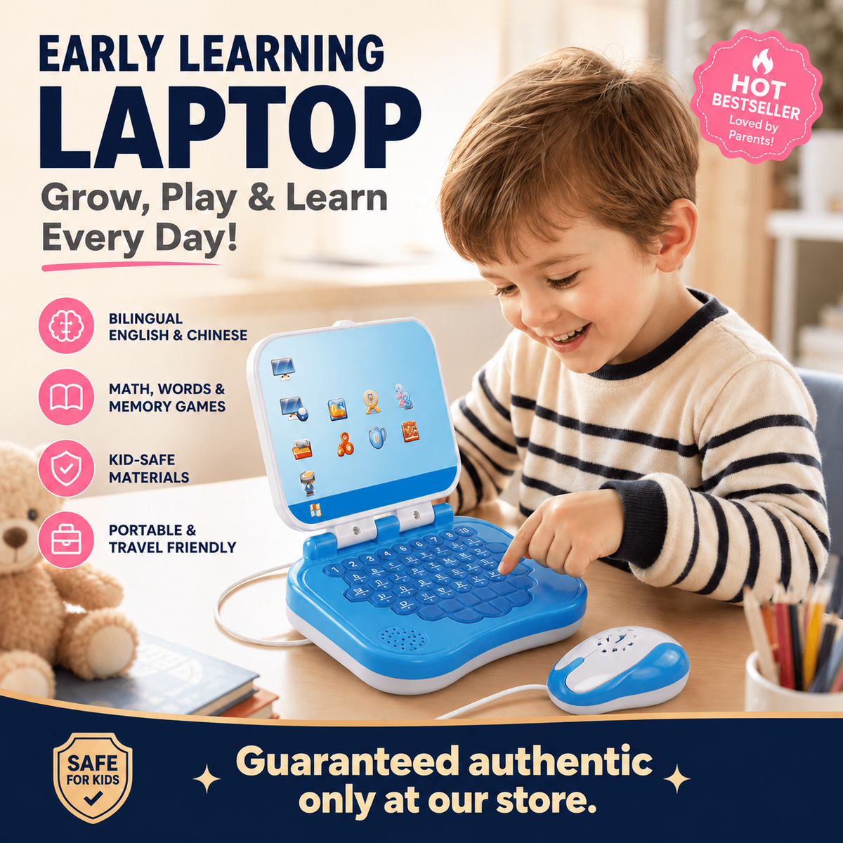 Toys to give your child a head start! Bilingual learning machine for infants and toddlers.