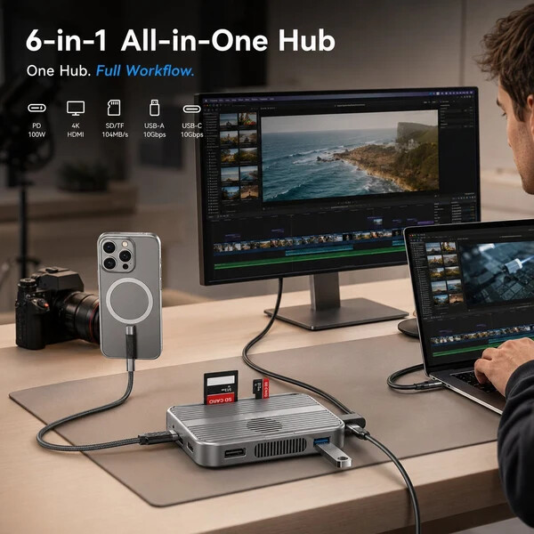 ⚡Free Shipping | Magnetic M.2 SSD Enclosure Hub for iPhone Mobile Creator