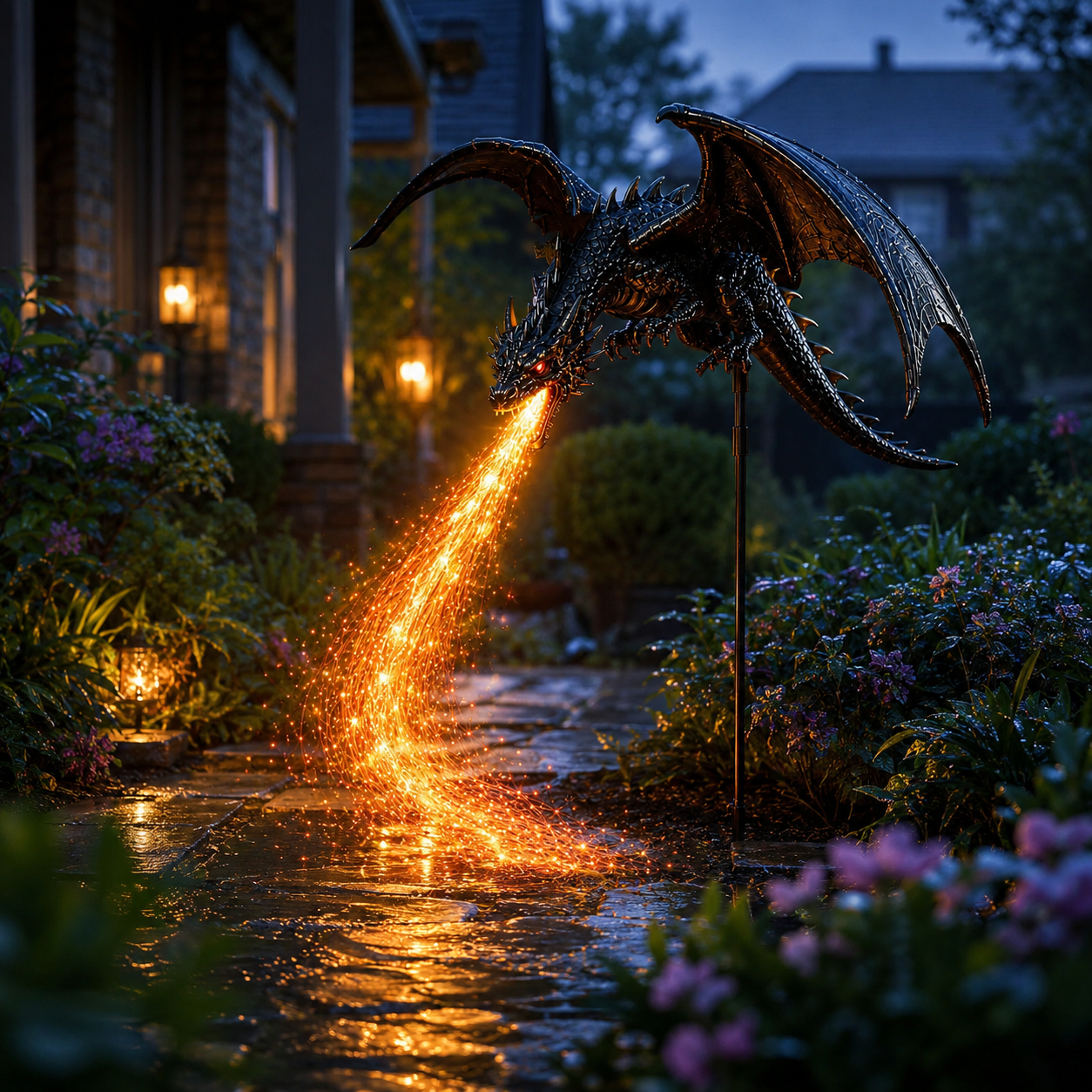 Solar Dragon Fire Garden Light