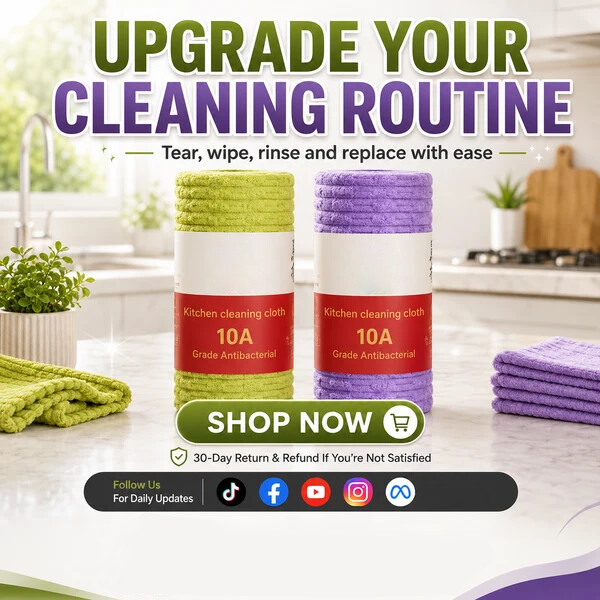 Multipurpose Reusable Tear-Off Cleaning Cloth Roll