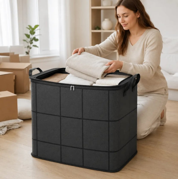 Foldable organizer for seasonal household storage