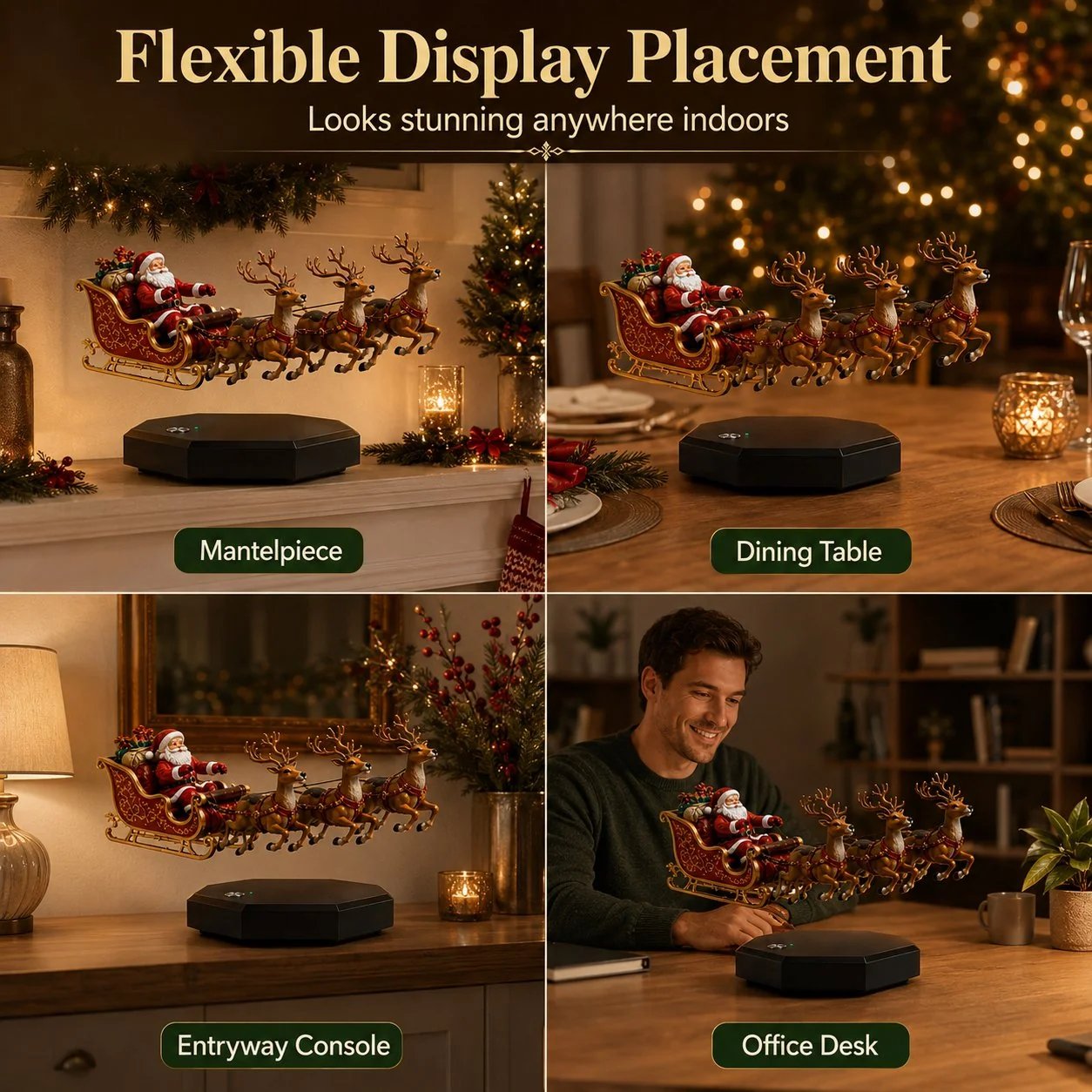 🔥🎅 Santa’s Flying Sleigh — Magnetic Levitation Christmas Display ✨