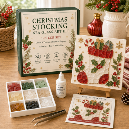 🎄 Christmas Sea Glass Art Kit