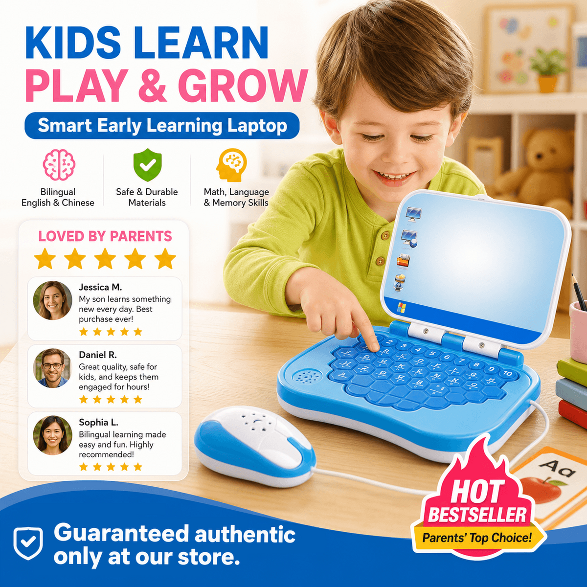 Toys to give your child a head start! Bilingual learning machine for infants and toddlers.