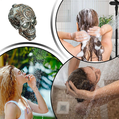 Ornate Engraved Skull High Pressure Shower Head