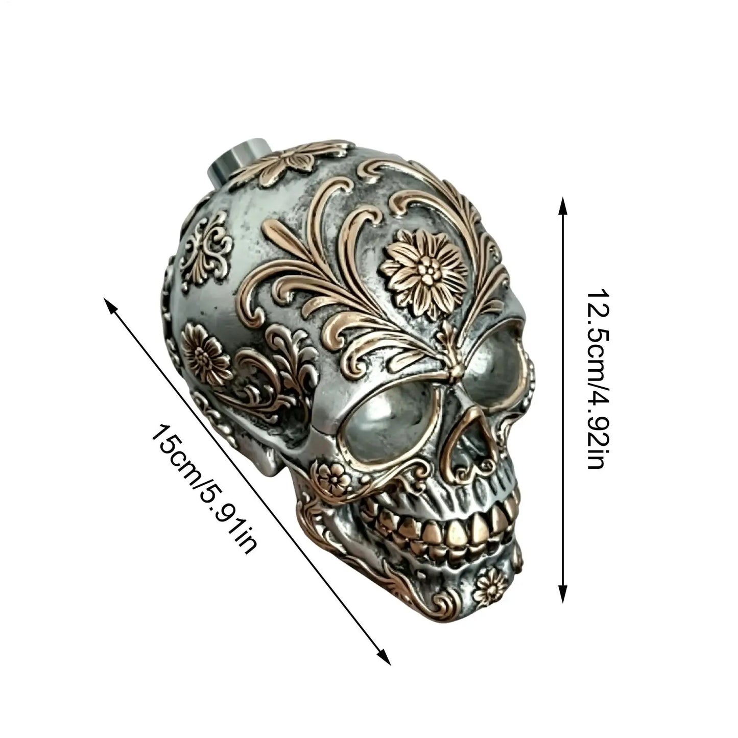 Ornate Engraved Skull High Pressure Shower Head
