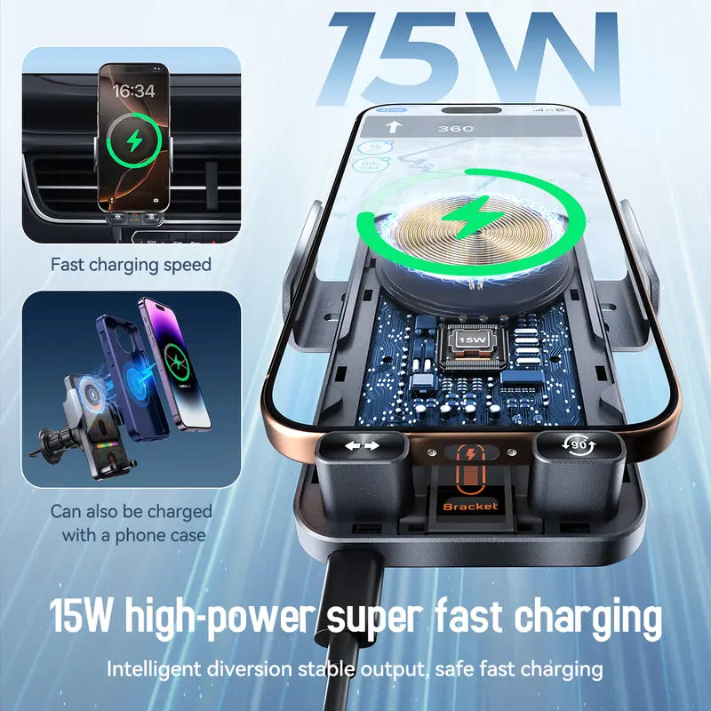 🎁🔥 2026 new cool car wireless fast charging holder, intelligent sensor opening and closing