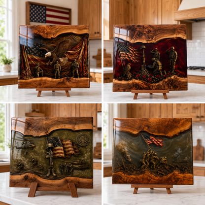 Handcrafted Veteran Memorial Display Boards - Only 11 Left