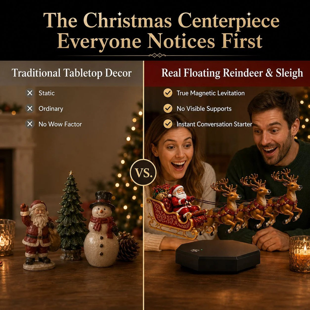 🔥🎅 Santa’s Flying Sleigh — Magnetic Levitation Christmas Display ✨