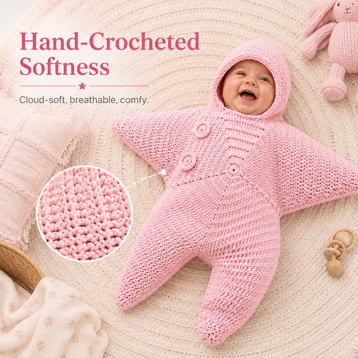 Whimsical Starfish Newborn Prop Outfit, Cute Costume for Infant Photoshoot Sessions