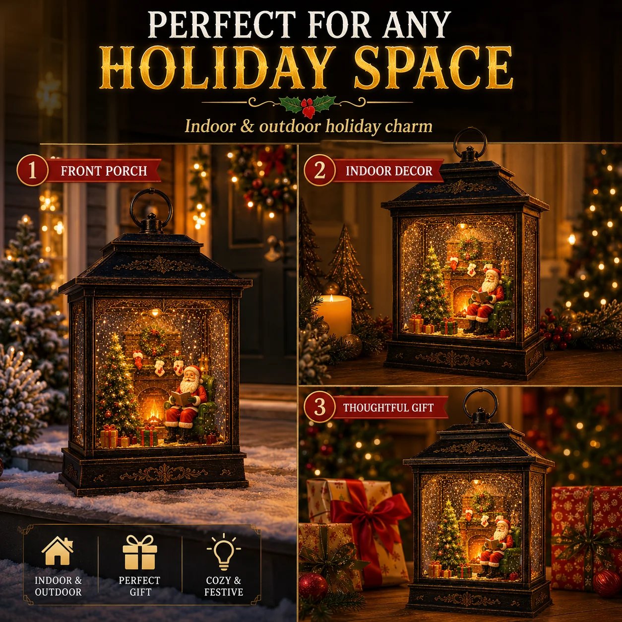 🎅 Santa's Magical Fireplace Lantern🎄 Bring the Magic of Christmas Home ✨