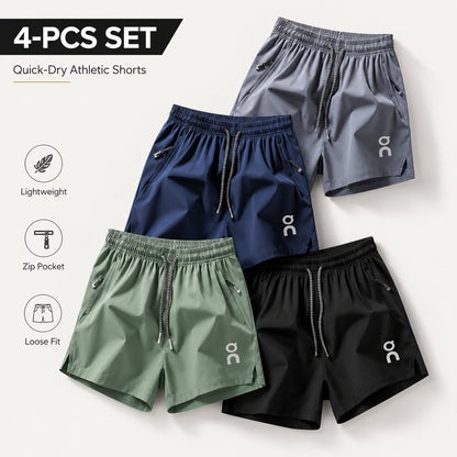 ❄️ Ice Silk Quick-Dry Athletic Gym Shorts 4-Piece Pack – Unrestricted Breathable Comfort