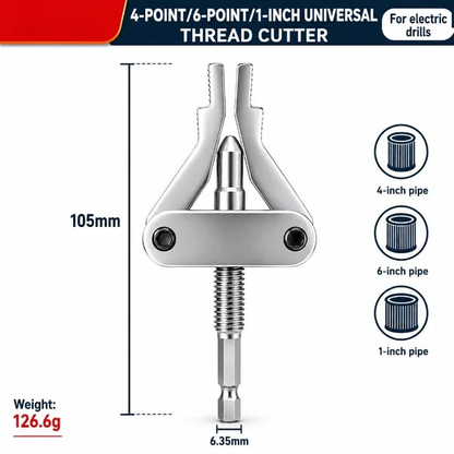 🔧Drill-Powered Broken Pipe Thread Extractor – Universal 1/2", 3/4" & 1" Broken Pipe Nipple Remover Tool