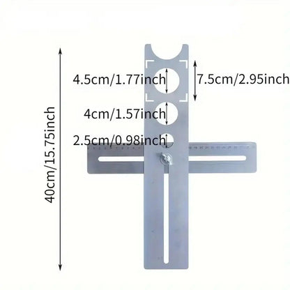 Stainless Steel Tile Drilling Locator Tool, Precision Durable Adjustable Hand-Held Positioning Jig