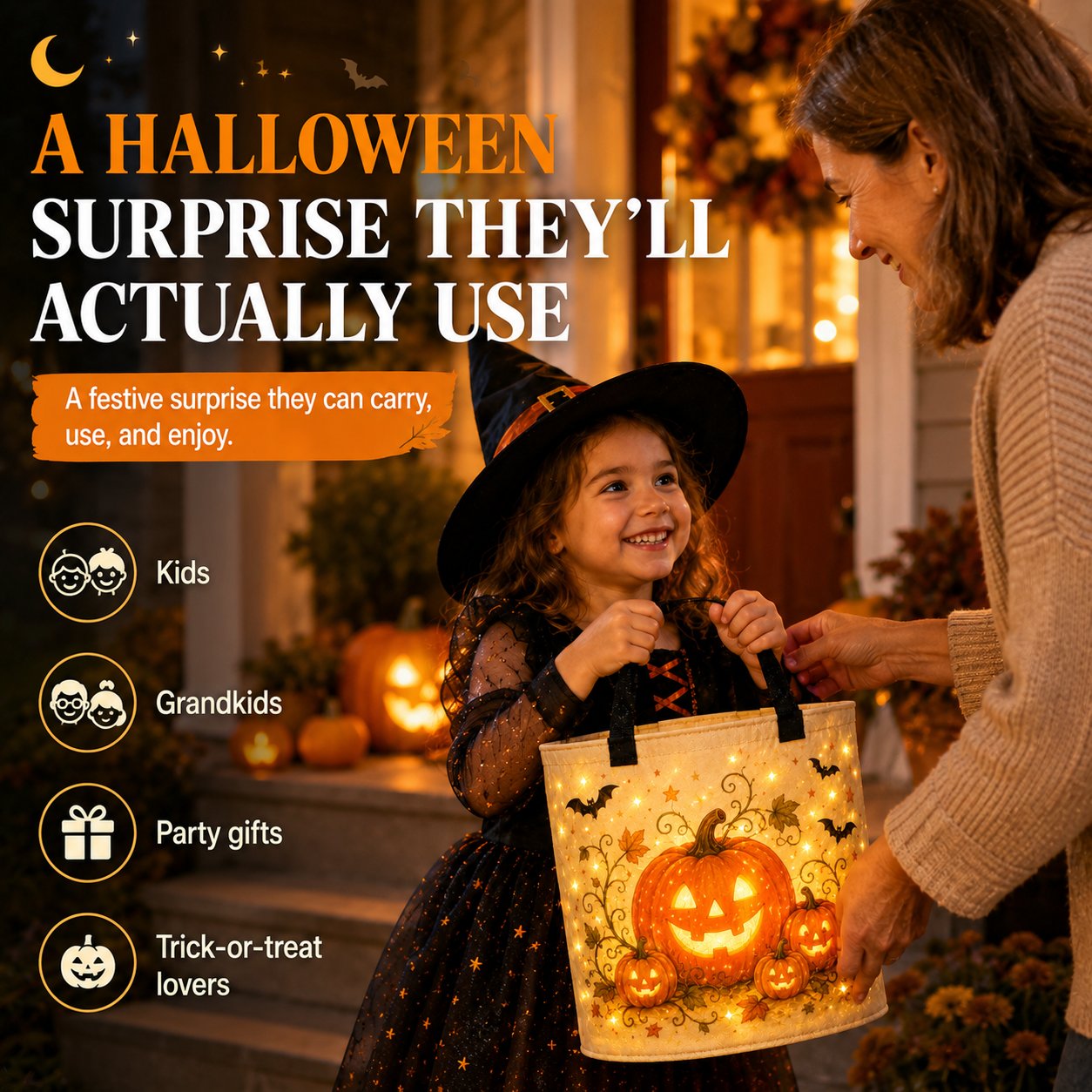 🎃LED Halloween Trick-or-Treat Candy Bag🍬