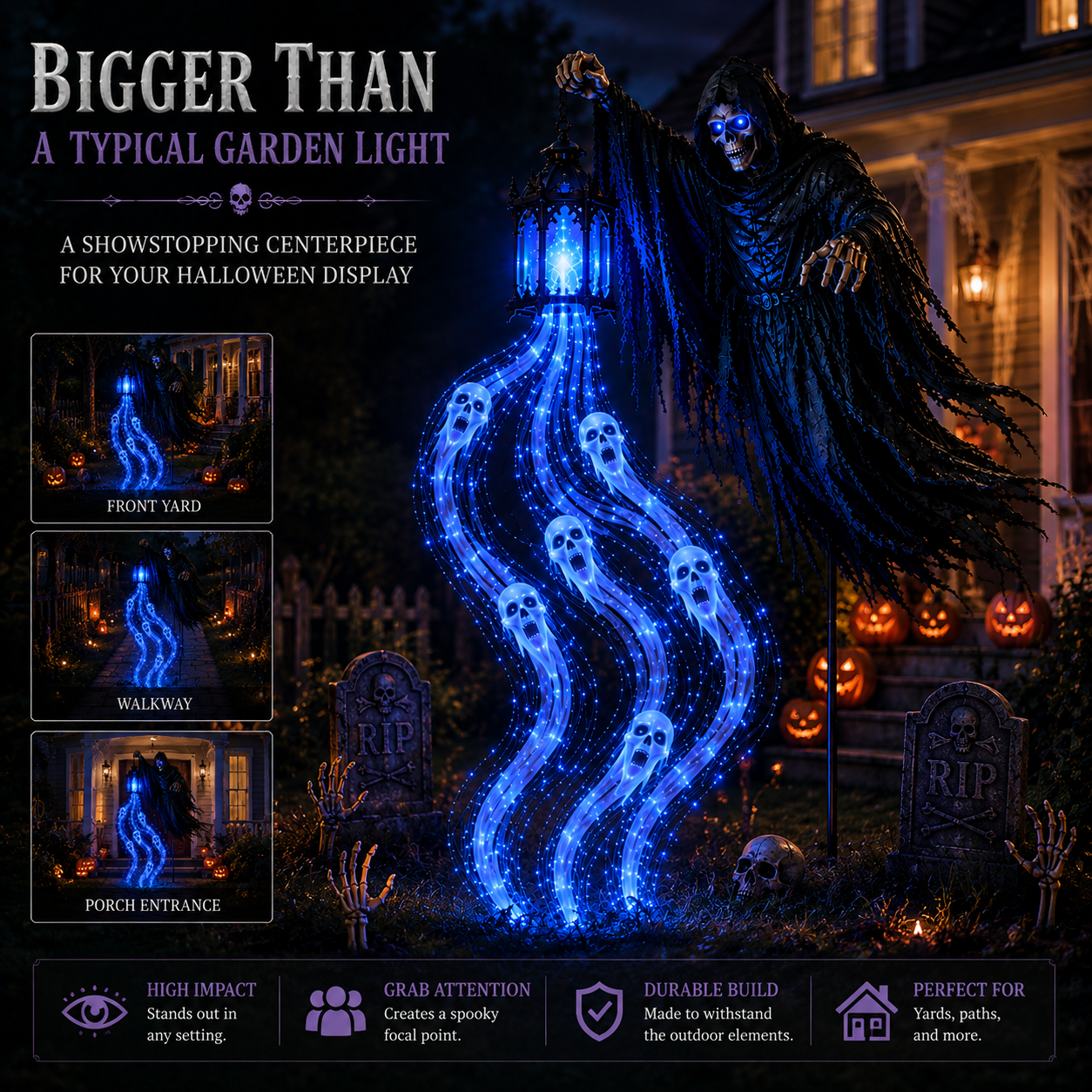 ✨Today 49% OFF💀Halloween Soul Harvester Animated Garden Light🏚️