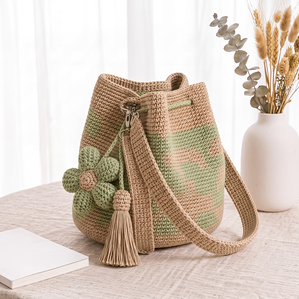 Handwoven Flower Bucket Bag