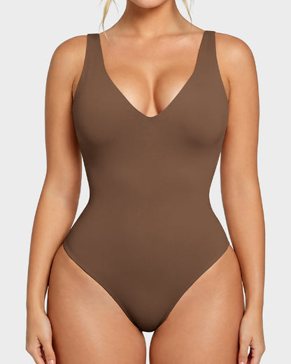 Deep V Shaping Thong Bodysuit