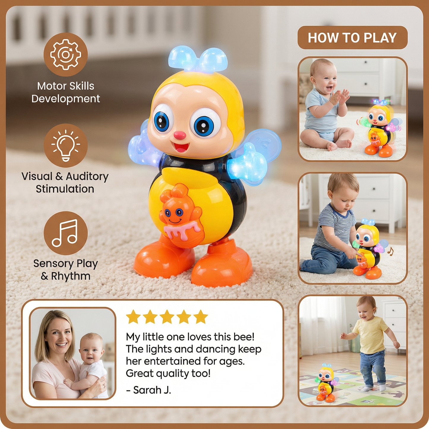 Dancing Musical Bee – Interactive Toy for Babies & Toddlers