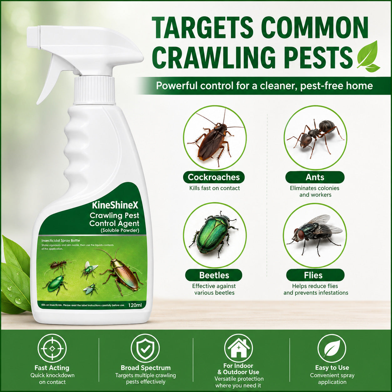 Multi-Purpose Pest Control Kit - For Roaches,Ants, Spiders, Bed Bugs & 40+ HouseholdPests, Indoor & Outdoor Application