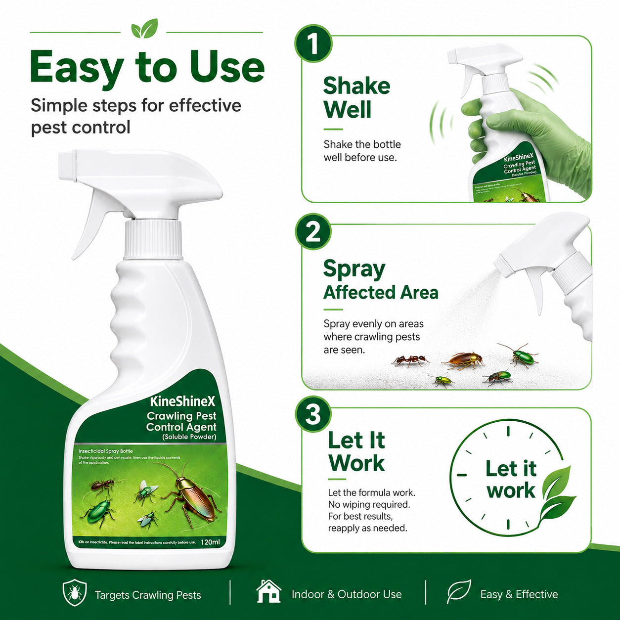 Multi-Purpose Pest Control Kit - For Roaches,Ants, Spiders, Bed Bugs & 40+ HouseholdPests, Indoor & Outdoor Application