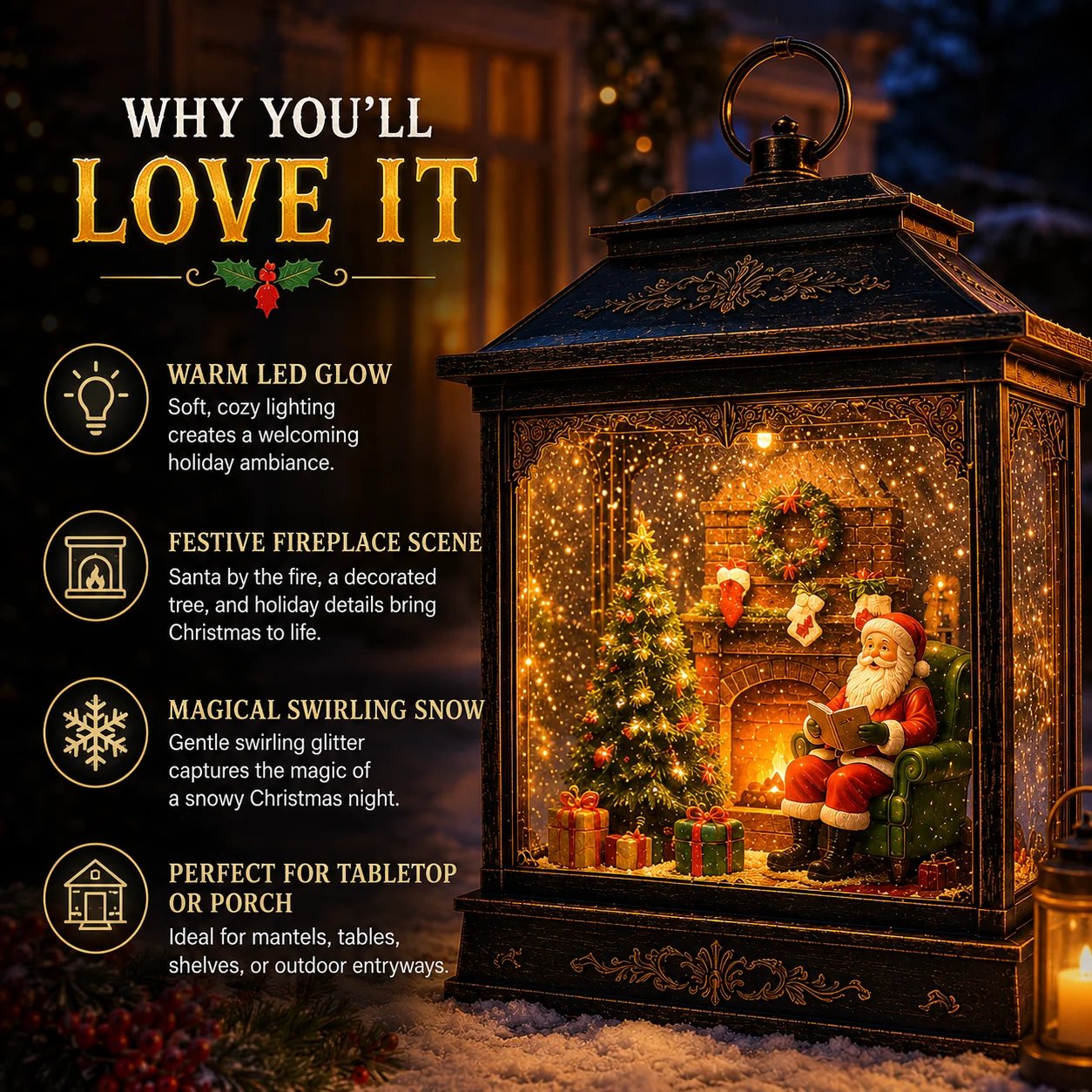 🎅 Santa's Magical Fireplace Lantern🎄 Bring the Magic of Christmas Home ✨