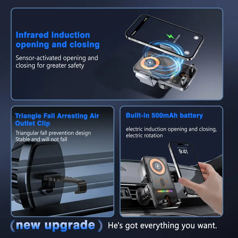 🎁🔥 2026 new cool car wireless fast charging holder, intelligent sensor opening and closing