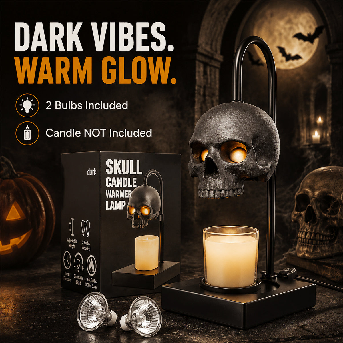 Gothic Skull Candle Warmer Lamp