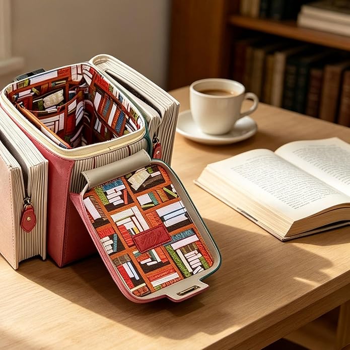The Literary Stack Handbag – Vintage Crossbody & Top Handle Bag