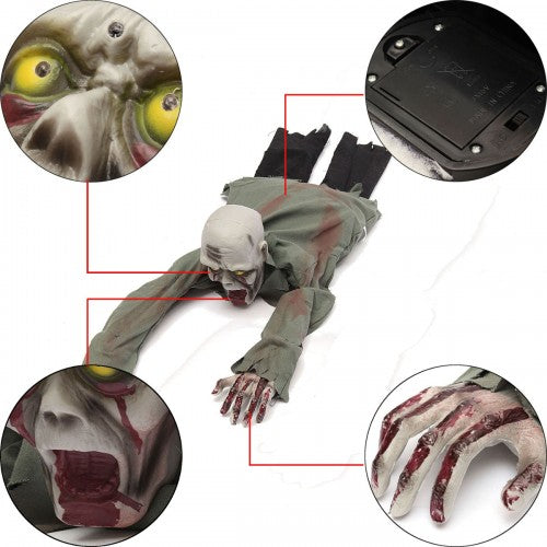 Crawling Zombie Scary Horror Bloody Haunted Animated Prop Halloween Decorations