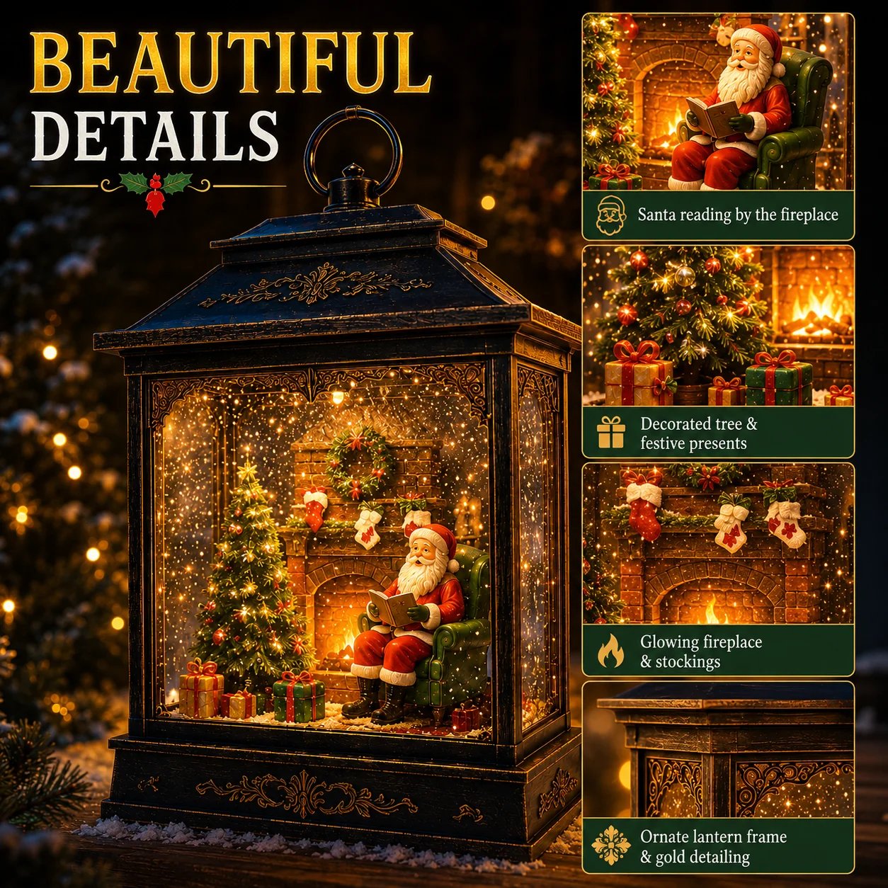 🎅 Santa's Magical Fireplace Lantern🎄 Bring the Magic of Christmas Home ✨