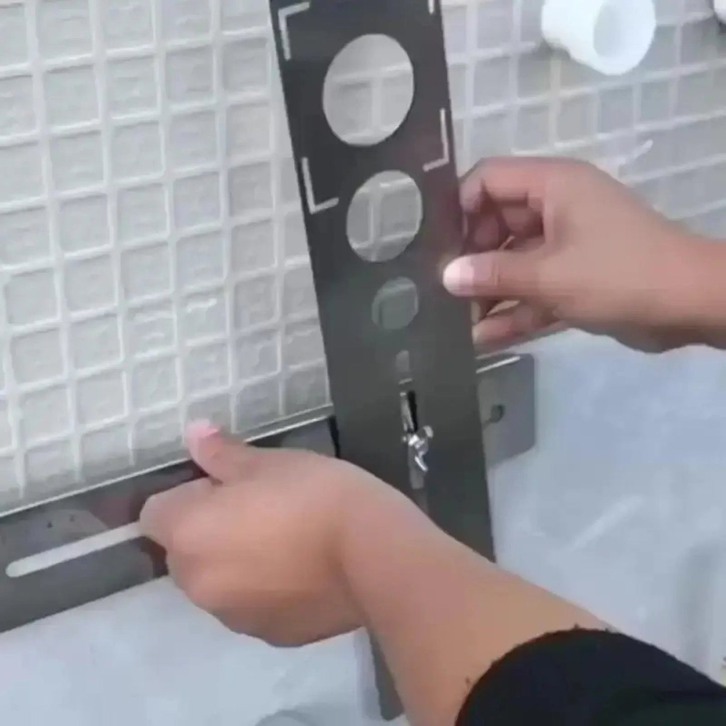 Stainless Steel Tile Drilling Locator Tool, Precision Durable Adjustable Hand-Held Positioning Jig