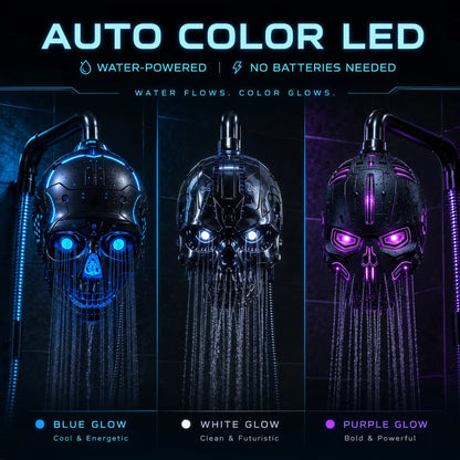 Cyber Mecha Skull Color Changing LED Shower Head