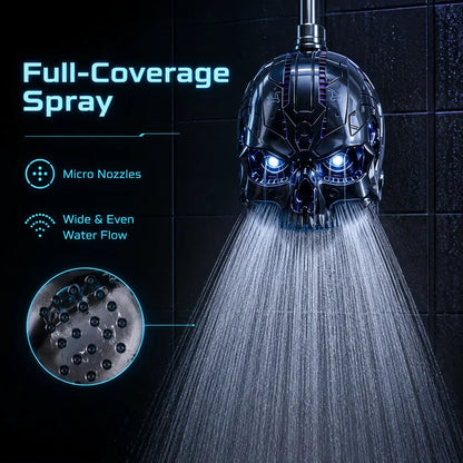 Cyber Mecha Skull Color Changing LED Shower Head