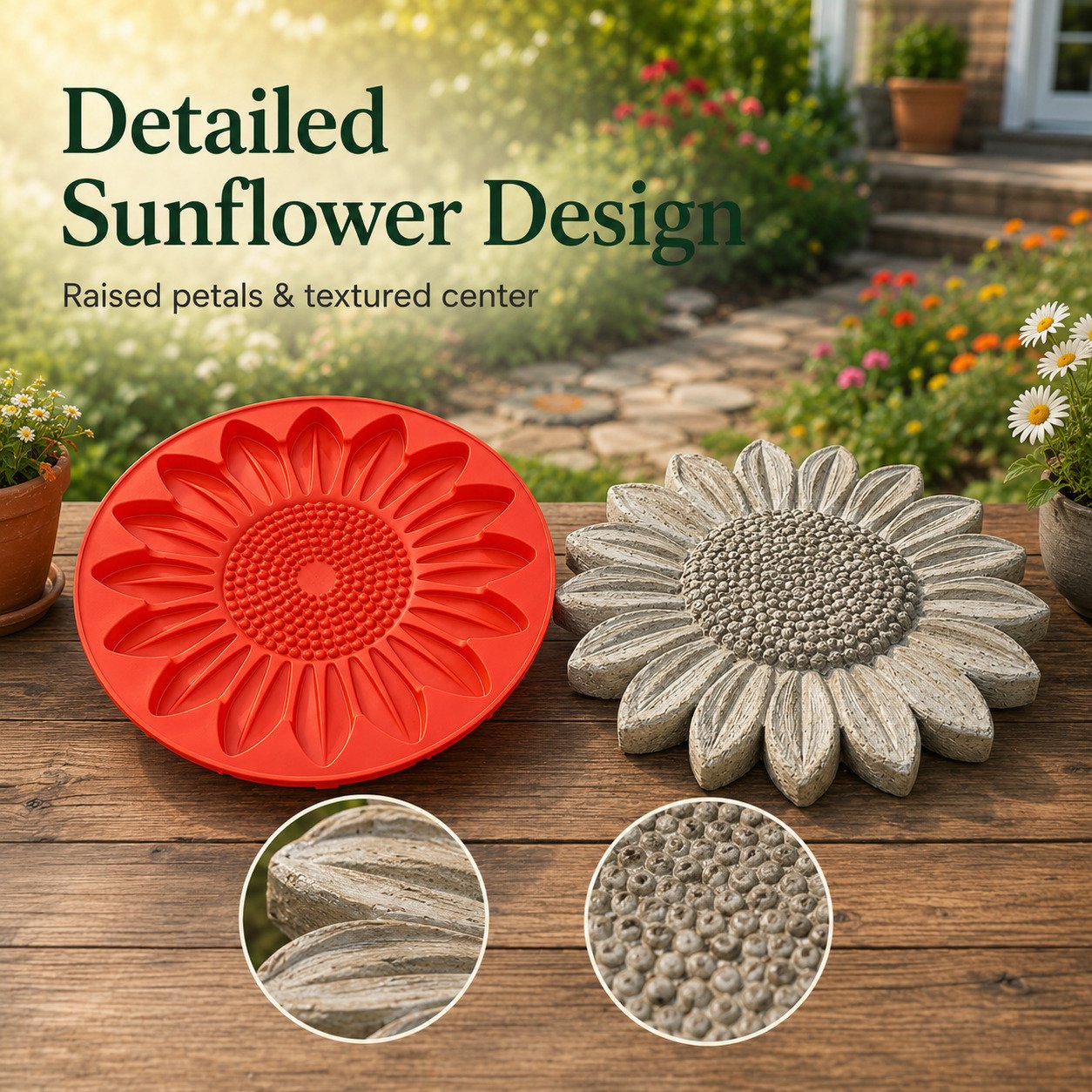 💥 LAST DAY 49% OFF - 🌻 Reusable Sunflower Stepping Stone Mold (📦Buy 4 Free Shipping)