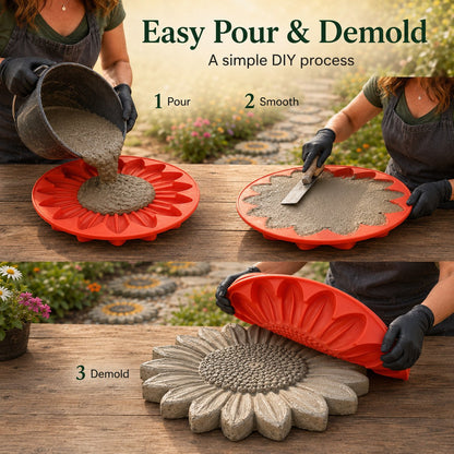 💥 LAST DAY 49% OFF - 🌻 Reusable Sunflower Stepping Stone Mold (📦Buy 4 Free Shipping)